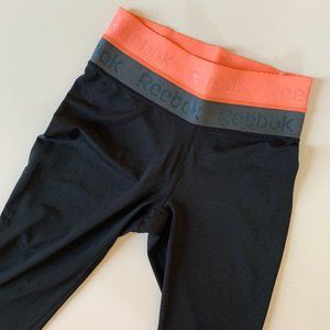 Reebok Black and Peach Workout Capri Pants